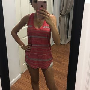 James perse red and gray striped tank